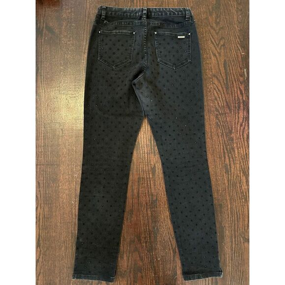 y2k Vintage Cache Black Studded Jeans with Zipper Ankles Size 5 - Picture 6 of 14
